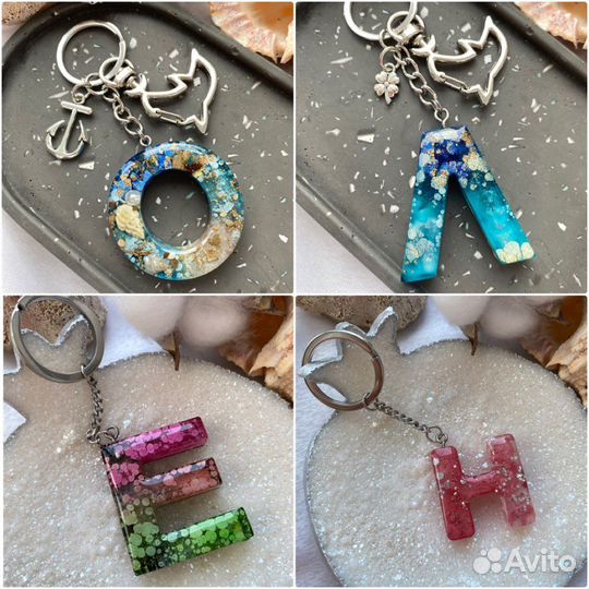 Именной брелок буква подарок для ключей