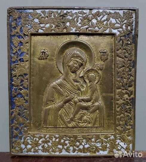 Икона Святой Николай Чудотворец 19 век эмаль