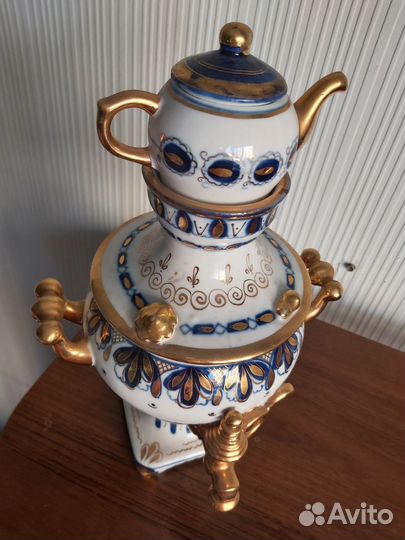 Самовар фарфоровый гжель, СССР