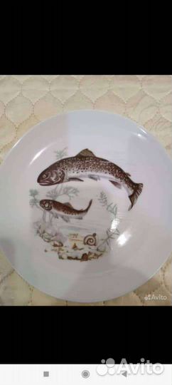 Набор тарелок,Рыбы,ГДР,Kahla