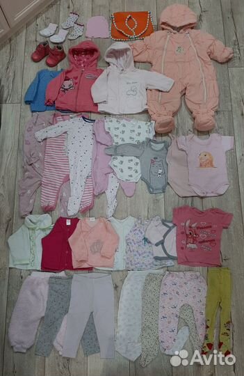Вещи пакетами б/у от 0-1 года девочкам