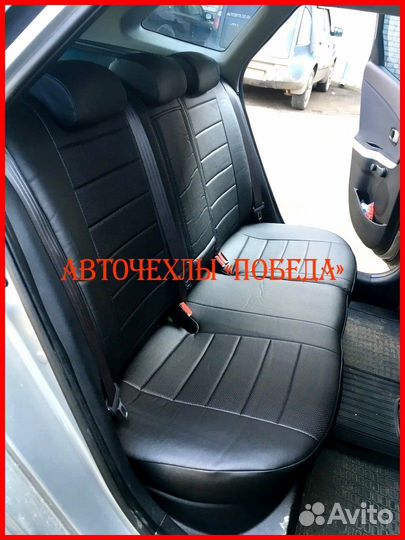 Чехлы Kia Ceed 3 из экокожи чёрные Классика