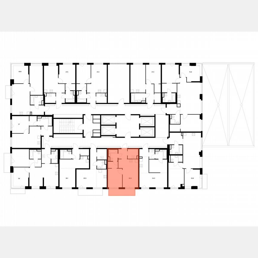 1-к. квартира, 38,9 м², 6/32 эт.