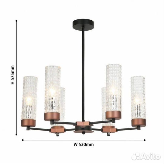 Люстра металл и стекло на кухню современная