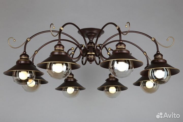 Люстра металл и стекло