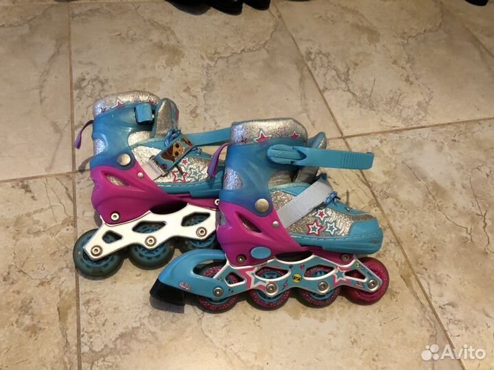 Коньки роликовые детские с изображением куклы лол