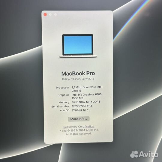 Apple macbook pro 2015