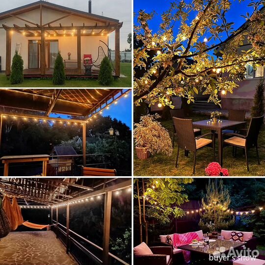 Ретро гирлянда уличная лофт - 26м - 50 ламп