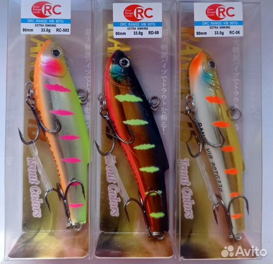 Топ Раттлины 3шт BassDay Range vib 90 mm 33 гр