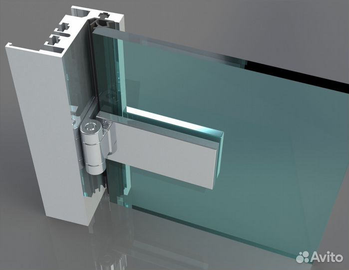 Стеклянная дверь mg-1 бронза 203 х 63 с фурнитурой