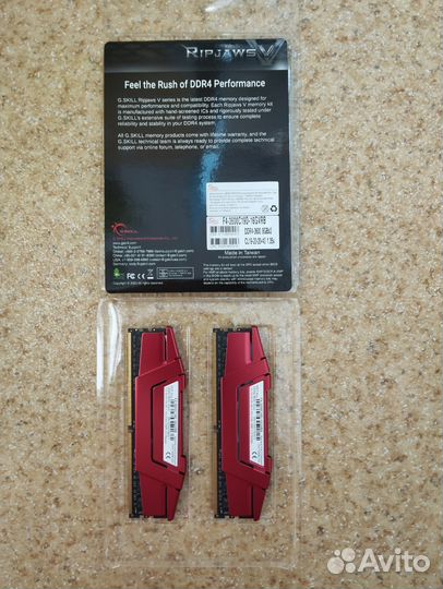 DDR4 G.Skill Ripjaws V 16Гб (2х8) 3600мгц