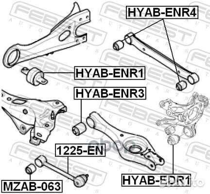 Сайлентблок задней цапфы hyabedr1 Febest