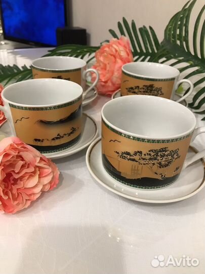 Чашка с блюдцем 4 шт