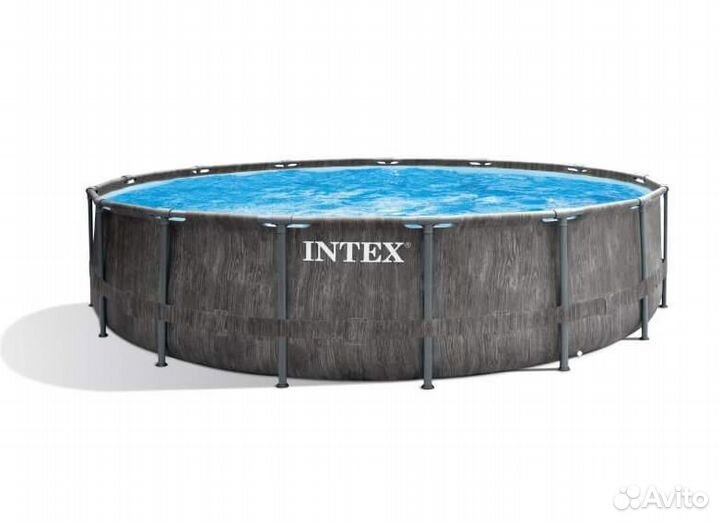 Каркасный бассейн Intex 457x122см сер.дерево 26742