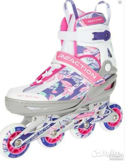 Ролики раздвижные 36-41 Reaction rainbowто