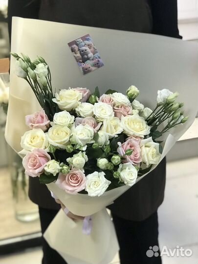 Букет кустовые розы. Цветы Самара Доставка цветов