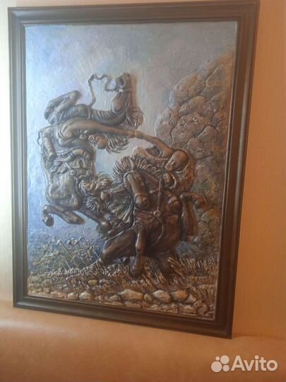 Картина Битва ханов объёмная живопись, масло