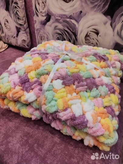 Плед детский вязаный ручная работа