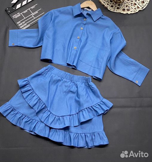 Костюм для девочки рубашка и юбка