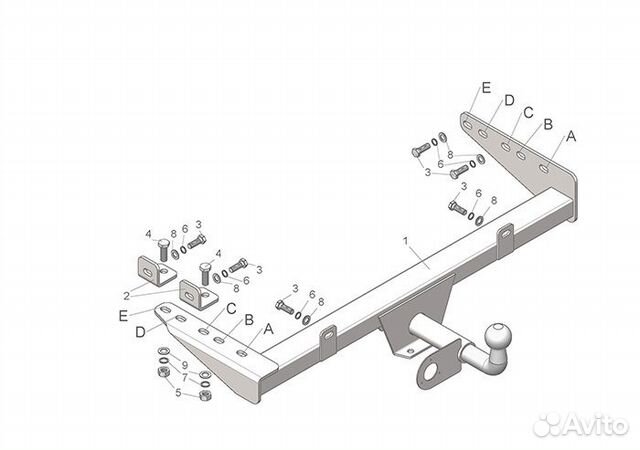 Фаркоп Лидер Плюс для LADA Kalina (Cross,универсал