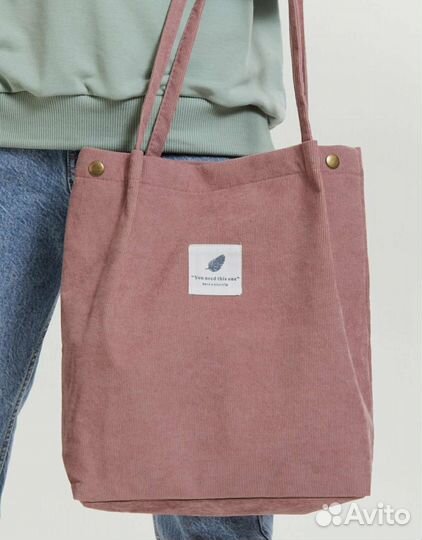 Шопер, сумка женская через плечо. Вельветовая