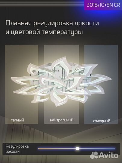 Люстра потолочная Эко светодиодная с пультом