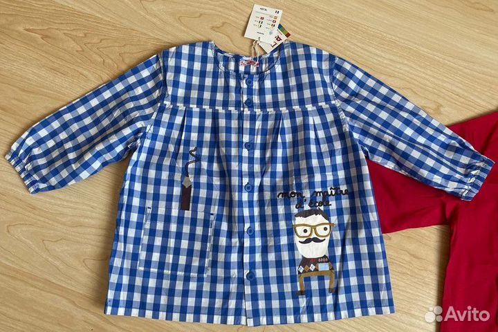 Блузка-фартук для творчества детский на 4-6 лет