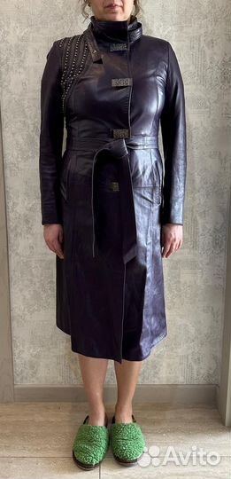 Плащ кожаный женский