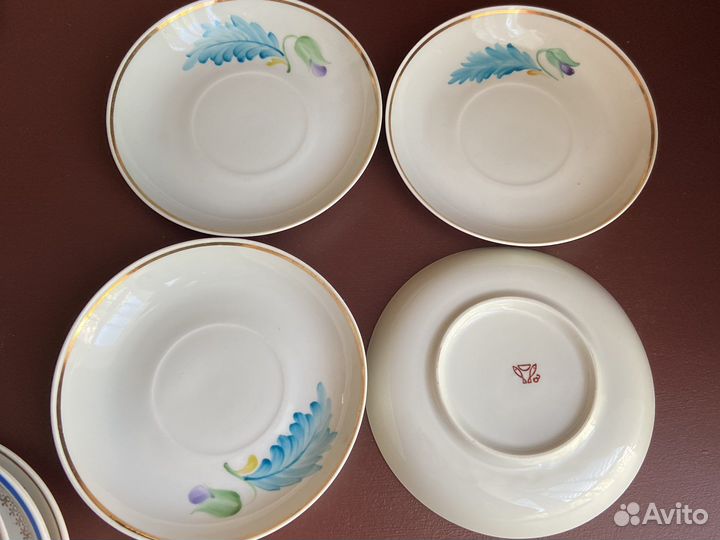 Блюдца чайные кофейные фарфор СССР