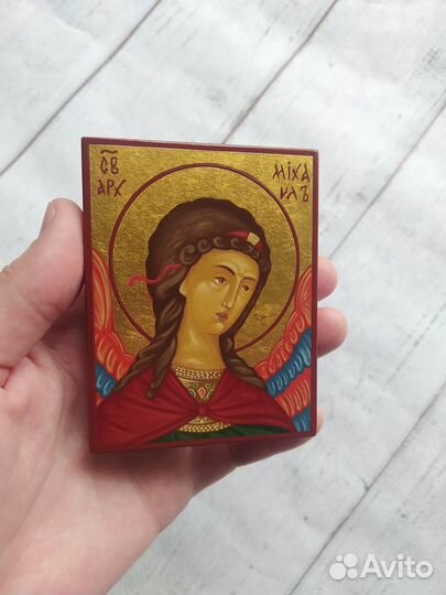 Рукописная икона Архангела Михаила