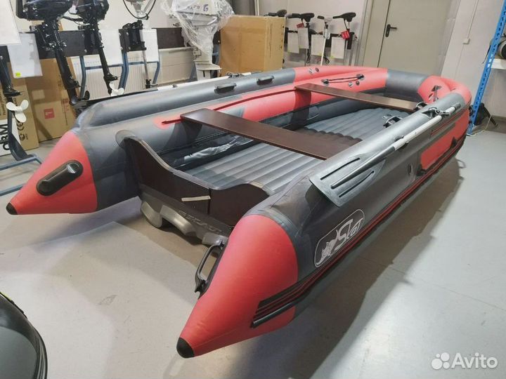 Лодка Skat Тритон 390 Fi нд; т.серо-красный