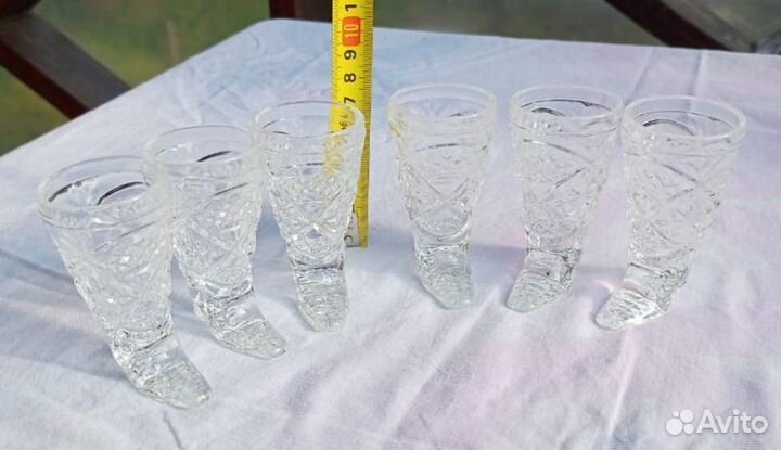 Рюмки сапожки хрусталь