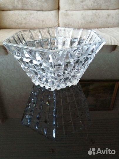 Чешский хрустальный салатник