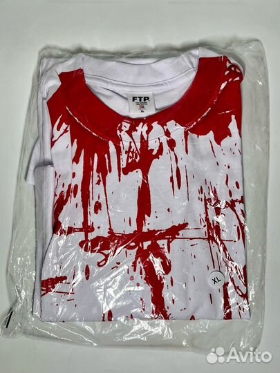 FTP Slit Throat Tee White / Blood (XL)