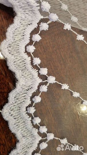 Тюль с вышивкой готовый на шт. ленте