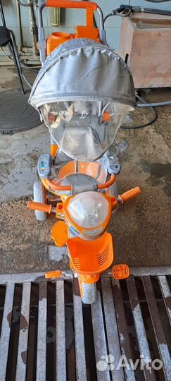 Велосипед трёхколёсный с ручкой детский