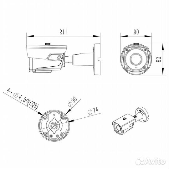 AC-IS206VF - уличная IP видеокамера 3/2Мп
