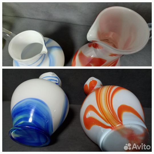 Кувшины и графины цветное стекло СССР