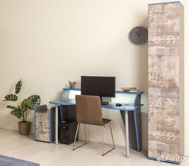 Стол компьютерный Индиго 12.61 Темно - серый,Графф