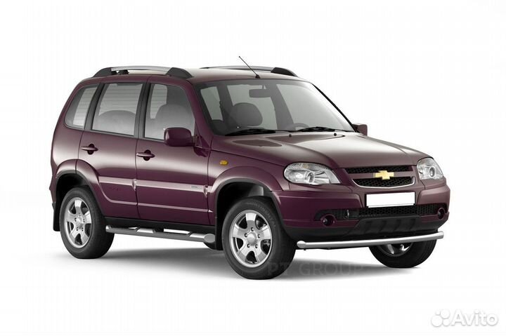 Пороги Chevrolet niva с накладками 76 мм (нпс)