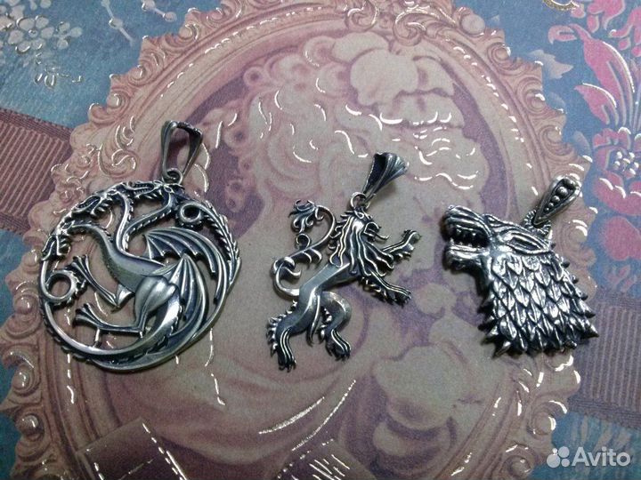 Кулон Игра престолов бронза Дом дракона