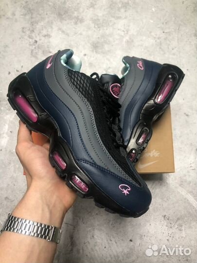 Nike air max 95 corteiz pink розовые