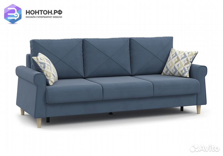 Диван тик-так Иветта серо-синий