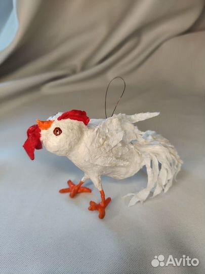 Петух ватный, елочная игрушка
