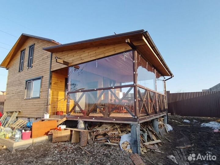 Мягкие пвх окна на беседку прозрачные рулонные