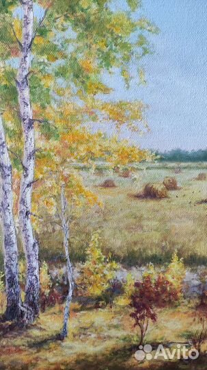 Картина Омск Осенний пейзаж Стога