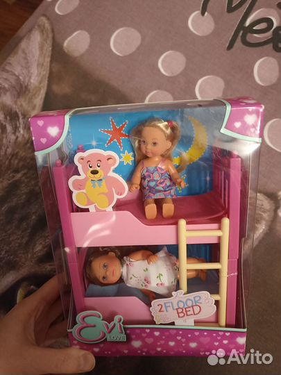 Кукла Еви (2 шт) с кроваткой