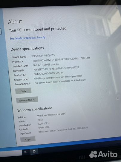 Xiaomi Mi Notebook Pro 15.6 (i7, 16/512) б/у
