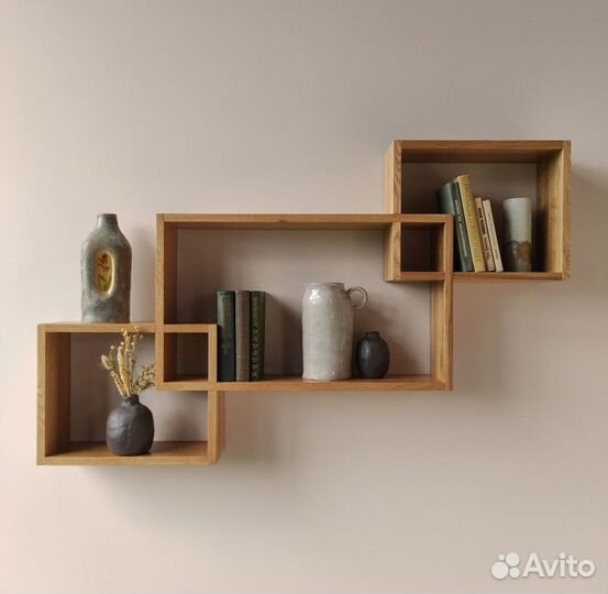 Полка из массива дерева дуб ясень бук
