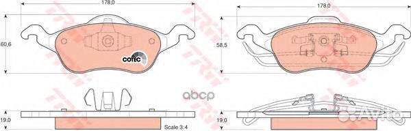 Колодки передние Ford focus I GDB1358 TRW
